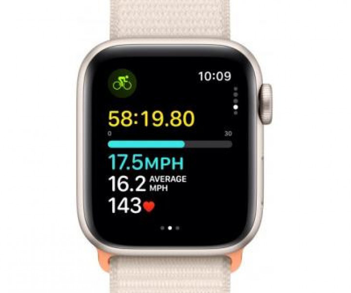 Apple Watch SE 2 40mm Starlight Aluminum Case with Starlight Sport Band (S/M) (MR9U3) 2023